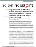 Cover page: High-pressure X-ray diffraction, Raman and computational studies of MgCl2 up to 1 Mbar: Extensive pressure stability of the β-MgCl2 layered structure