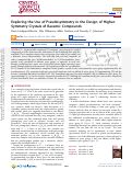 Cover page: Exploring the Use of Pseudosymmetry in the Design of Higher-Symmetry Crystals of Racemic Compounds