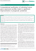 Cover page: Computational purification of individual tumor gene expression profiles leads to significant improvements in prognostic prediction