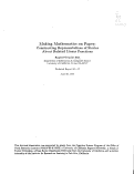 Cover page: Making mathematics on paper : constructing representations of stories about related linear functions