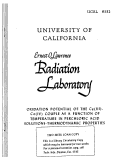 Cover page: OXIDATION POTENTIAL OF THE Ce(III) - Ce(IV) COUPLE AS A FUNCTION OF TEMPERATURE IN PERCHLORIC ACID SOLUTIONS - THERMODYNAMIC PROPERTIES