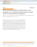 Cover page: SPT6 promotes epidermal differentiation and blockade of an intestinal-like phenotype through control of transcriptional elongation