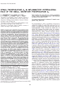 Cover page: Spinal phospholipase A2 in inflammatory hyperalgesia: role of the small, secretory phospholipase A2.