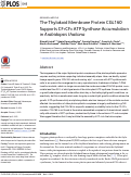 Cover page: The Thylakoid Membrane Protein CGL160 Supports CF1CF0 ATP Synthase Accumulation in Arabidopsis thaliana