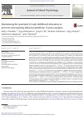 Cover page: Maximizing the potential of early childhood education to prevent externalizing behavior problems: A meta-analysis