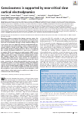 Cover page: Consciousness is supported by near-critical slow cortical electrodynamics