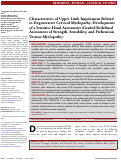 Cover page: Characteristics of Upper Limb Impairment Related to Degenerative Cervical Myelopathy: Development of a Sensitive Hand Assessment (Graded Redefined Assessment of Strength, Sensibility, and Prehension Version Myelopathy).