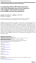 Cover page: Low-Resolution STELab IPS 3D Reconstructions of the Whole Heliosphere Interval and Comparison with in-Ecliptic Solar Wind Measurements from STEREO and Wind Instrumentation