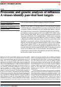 Cover page: Proteomic and genetic analyses of influenza A viruses identify pan-viral host targets