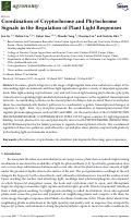 Cover page: Coordination of Cryptochrome and Phytochrome Signals in the Regulation of Plant Light Responses