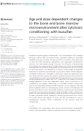 Cover page: Age and dose dependent changes to the bone and bone marrow microenvironment after cytotoxic conditioning with busulfan