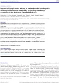 Cover page: Impact of lymph node status in patients with intrahepatic cholangiocarcinoma treated by major hepatectomy: a&nbsp;review of the National Cancer Database