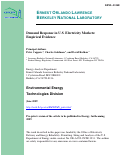 Cover page: Demand Response in U.S. Electricity Markets:  Empirical Evidence