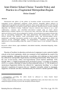 Cover page: Inter-District School Choice: Transfer Policy and Practice in a Fragmented Metropolitan Region