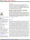 Cover page: Attitudes towards and experiences with economic incentives for engagement in HIV care and treatment: Qualitative insights from a randomized trial in Kenya.