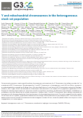 Cover page: Y and mitochondrial chromosomes in the heterogeneous stock rat population.