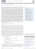 Cover page of The effects of bathymetry on the long-term carbon cycle and CCD.