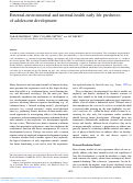 Cover page: External-environmental and internal-health early life predictors of adolescent development