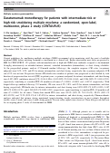 Cover page: Daratumumab monotherapy for patients with intermediate-risk or high-risk smoldering multiple myeloma: a randomized, open-label, multicenter, phase 2 study (CENTAURUS).