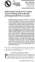 Cover page: Addressing the Needs of 21st-Century Teachers Working With Culturally and Linguistically Diverse Learners