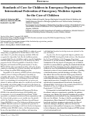 Cover page: Standards of Care for Children in Emergency Departments: International Federation of Emergency Medicine Agenda  for the Care of Children