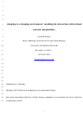 Cover page: Adapting to a Changing Environment: Modeling the Interaction of Directional Selection and Plasticity