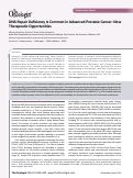 Cover page: DNA Repair Deficiency Is Common in Advanced Prostate Cancer: New Therapeutic Opportunities