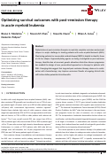 Cover page: Optimizing survival outcomes with post‐remission therapy in acute myeloid leukemia