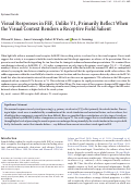 Cover page: Visual Responses in FEF, Unlike V1, Primarily Reflect When the Visual Context Renders a Receptive Field Salient