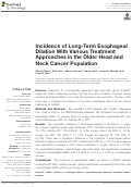 Cover page: Incidence of Long-Term Esophageal Dilation With Various Treatment Approaches in the Older Head and Neck Cancer Population