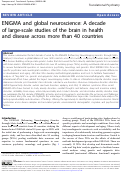 Cover page: ENIGMA and global neuroscience: A decade of large-scale studies of the brain in health and disease across more than 40 countries.