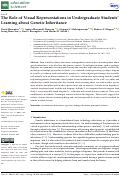 Cover page: The Role of Visual Representations in Undergraduate Students’ Learning about Genetic Inheritance