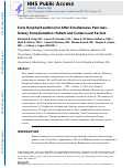 Cover page: Early Hospital Readmission After Simultaneous Pancreas-Kidney Transplantation: Patient and Center-Level Factors.