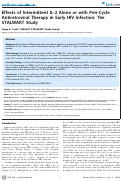 Cover page: Effects of Intermittent IL-2 Alone or with Peri-Cycle Antiretroviral Therapy in Early HIV Infection: The STALWART Study