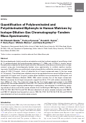 Cover page: Quantification of Polybrominated and Polychlorinated Biphenyls in Human Matrices by Isotope-Dilution Gas Chromatography-Tandem Mass Spectrometry.