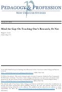 Cover page: Mind the Gap: On Teaching One’s Research, Or Not