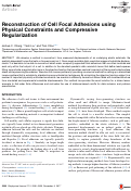 Cover page: Reconstruction of Cell Focal Adhesions using Physical Constraints and Compressive Regularization