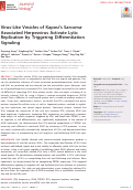 Cover page: Virus-Like Vesicles of Kaposi's Sarcoma-Associated Herpesvirus Activate Lytic Replication by Triggering Differentiation Signaling