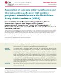 Cover page: Association of coronary artery calcification and thoracic aortic calcification with incident peripheral arterial disease in the Multi-Ethnic Study of Atherosclerosis (MESA)