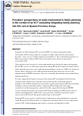 Cover page: Providers' perspectives on male involvement in family planning in the context of a cluster-randomized controlled trial evaluating integrating family planning into HIV care in Nyanza Province, Kenya