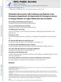 Cover page: Medication Discussions With Patients With Cardiovascular Disease in the Emergency Department: An Opportunity for Emergency Nurses to Engage Patients to Support Medication Reconciliation.