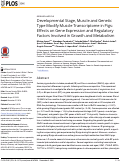 Cover page: Developmental Stage, Muscle and Genetic Type Modify Muscle Transcriptome in Pigs: Effects on Gene Expression and Regulatory Factors Involved in Growth and Metabolism