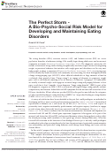 Cover page: The Perfect Storm - A Bio-Psycho-Social Risk Model for Developing and Maintaining Eating Disorders