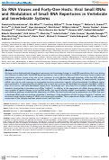 Cover page: Six RNA Viruses and Forty-One Hosts: Viral Small RNAs and Modulation of Small RNA Repertoires in Vertebrate and Invertebrate Systems