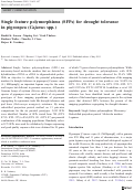 Cover page: Single feature polymorphisms (SFPs) for drought tolerance in pigeonpea (Cajanus spp.)