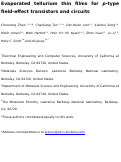 Cover page: Evaporated tellurium thin films for p-type field-effect transistors and circuits