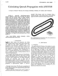 Cover page: Calculating quench propagation with ANSYS/sup /spl reg//