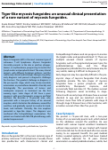 Cover page: Tiger-like mycosis fungoides: an unusual clinical presentation of a rare variant of mycosis fungoides.