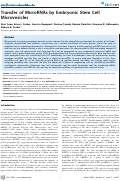 Cover page: Transfer of MicroRNAs by Embryonic Stem Cell Microvesicles