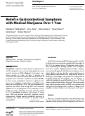 Cover page: Relief in Gastrointestinal Symptoms with Medical Marijuana Over 1 Year.